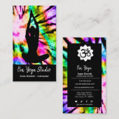 Carte De Visite Tie Dye Rainbow Yoga Studio ou Instructeur Modern (Devant / Derrière)