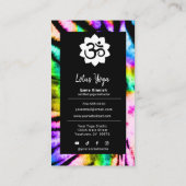 Carte De Visite Tie Dye Rainbow Yoga Studio ou instructeur Moderne (Dos)
