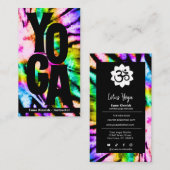 Carte De Visite Tie Dye Rainbow Yoga Studio ou instructeur Moderne (Devant / Derrière)