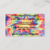 Carte De Visite Tie Teinture Coupe Tout Sur Chaleur Transfert Viny (Dos)