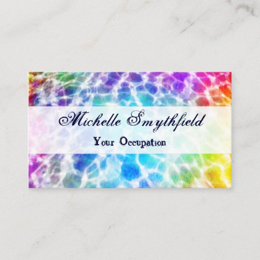 Carte De Visite Tiedye Hippie Wavy Rainbow Effet (Devant)