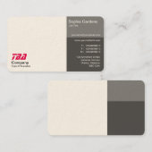 Carte De Visite Tiers - Blanc avec des nuances de gris (crème) (Devant / Derrière)