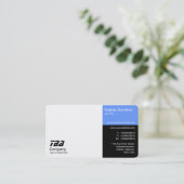 Carte De Visite Tiers - Blanc, Bleu Bébé et Noir (Debout devant)