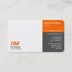 Carte De Visite Tiers - Blanc, Orange et Gris (Or)