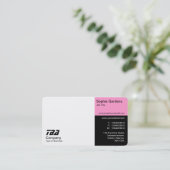 Carte De Visite Tiers - Blanc, Rose et Noir (Debout devant)