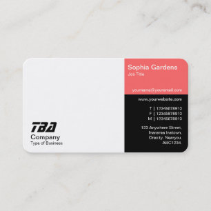 Carte De Visite Tiers - Blanc, Tropical Rose et Noir