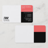 Carte De Visite Tiers - Blanc, Tropical Rose et Noir (Devant / Derrière)