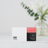 Carte De Visite Tiers - Blanc, Tropical Rose et Noir (Debout devant)