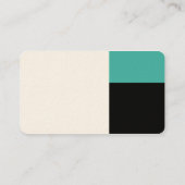 Carte De Visite Tiers - Blanc, Turquoise et Noir (Crème) (Dos)