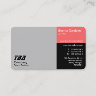 Carte De Visite Tiers - Lt Grey, Tropical Rose et Noir