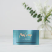 Carte De Visite Tiffany Ocean Gold Typographe maquillage 3D (Debout devant)