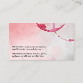 Carte De Visite Tige à vin | Arrière - plan aquarelle (Dos)