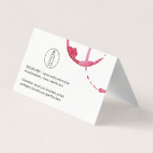 Carte De Visite Tige à vin (bouteille de vin) Vignoble (Dos)