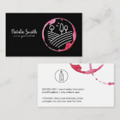 Carte De Visite Tige à vin (bouteille de vin) Vignoble Logo (Devant / Derrière)