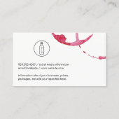 Carte De Visite Tige à vin (bouteille de vin) Vignoble Logo (Dos)