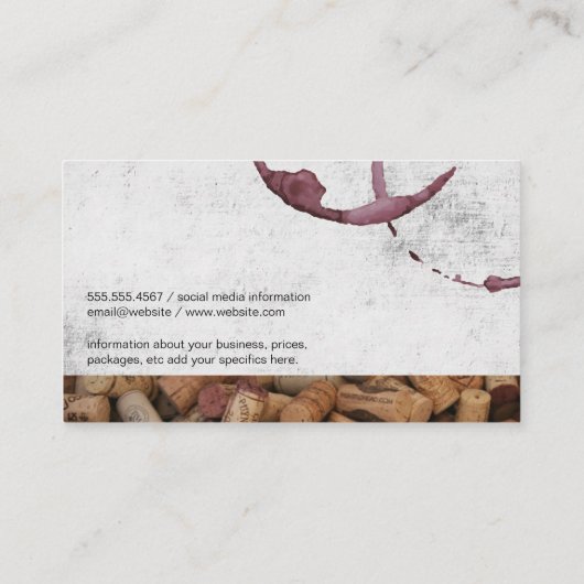 Carte De Visite Tige à vin | Corks Trim | Vignoble (Dos)