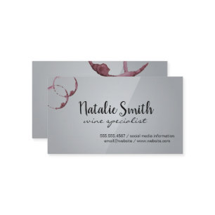 Carte De Visite Tige à vin Gris