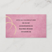 Carte De Visite Tige à vin | Grunge rose (Dos)