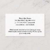 Carte De Visite Tige à vin | Logo d'éclaboussure de verre (Dos)