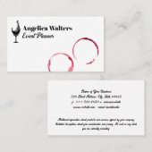 Carte De Visite Tige à vin | Logo d'éclaboussure de verre (Devant / Derrière)