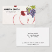 Carte De Visite Tige à vin | Raisins sur la vigne (Devant / Derrière)