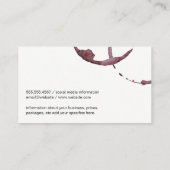 Carte De Visite Tige à vin (verre à vin) Vignoble Vignoble (Dos)