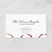 Carte De Visite Tige à vin | Vin Line Art (Dos)