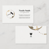 Carte De Visite Tige de vin et de tire-bouchon (Devant / Derrière)