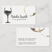 Carte De Visite Tige et verre à vin (Devant / Derrière)