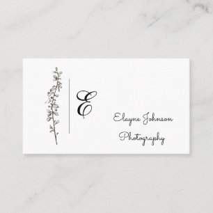 Carte De Visite Tige Simple Noir et Blanc