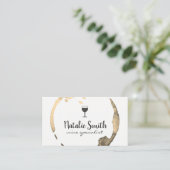 Carte De Visite Tige (verre à vin) / Or (Debout devant)