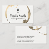 Carte De Visite Tige (verre à vin) / Or (Devant / Derrière)