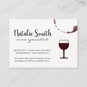 Carte De Visite Tige (verre à vin) / Sommelier (Devant)