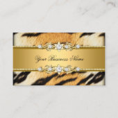 Carte De Visite Tiger Gold Animal Black Jewel Look Image (Devant)