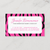 Carte De Visite Tiger Sprinkings Texture forme rose Cadre (Dos)