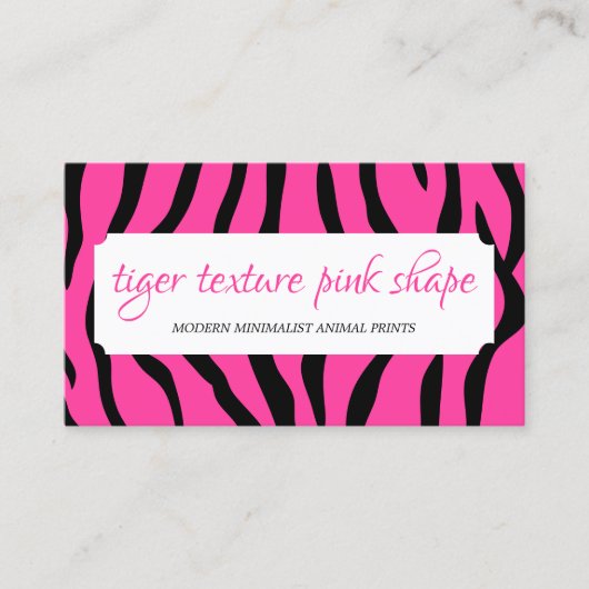 Carte De Visite Tiger Sprinkings Texture forme rose Cadre (Devant)