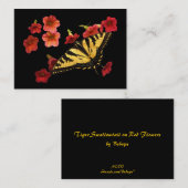 Carte De Visite Tiger Swallowtail sur Fleurs rouges ATC (Devant / Derrière)