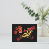 Carte De Visite Tiger Swallowtail sur Fleurs rouges ATC (Debout devant)