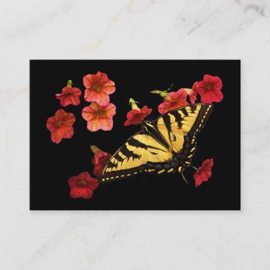 Carte De Visite Tiger Swallowtail sur Fleurs rouges ATC (Devant)