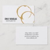 Carte De Visite Tiges à vin (or) (Devant / Derrière)