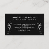 Carte De Visite Tigre à fleurs d'animaux noirs (Dos)