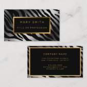 Carte De Visite Tigre En Argent Moderne De Luxe Ajouter Votre Text (Devant / Derrière)