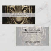 Carte De Visite Tigre en Sepia Tones (Devant / Derrière)