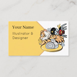 Carte De Visite Tigre mignon et esprit araignée Jorogumo