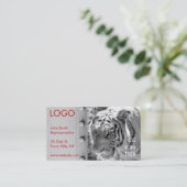 Carte De Visite Tigre rayé sauvage noir et blanc (Debout devant)