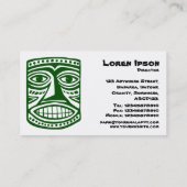 Carte De Visite Tiki Bar - Dk Green, noir et blanc (Dos)