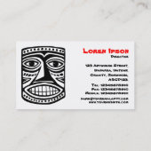 Carte De Visite Tiki Bar - Noir, Rouge et Blanc (Dos)