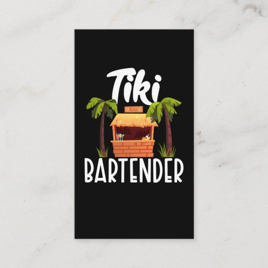 Carte De Visite Tiki Hawaii Bartender Funny Tahitian Drink Mixer (Devant)