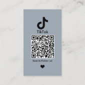 Carte De Visite TikTok Dusty Blue Social Media QR Code (Dos)