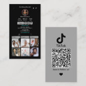 Carte De Visite TikTok Grey Social Media QR Code (Devant / Derrière)